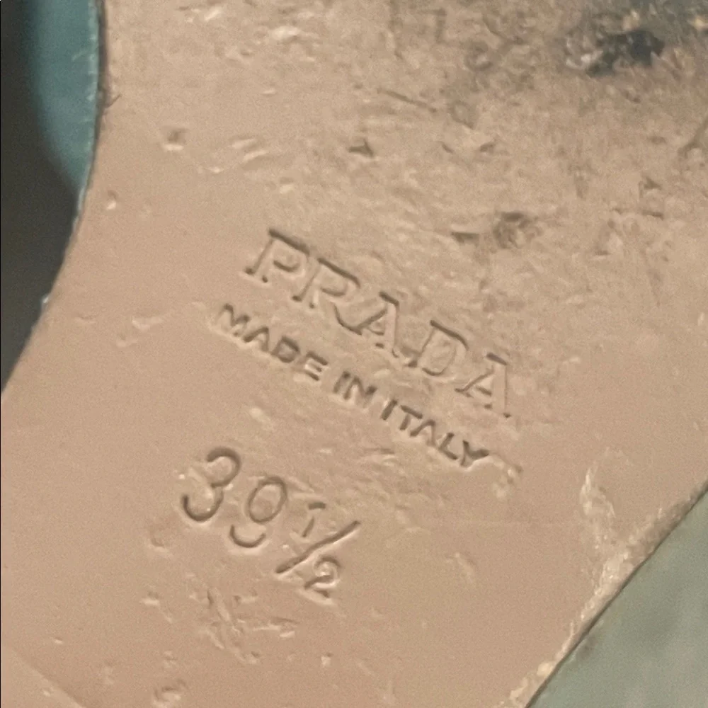 Prada Turquoise Wedge Sandals 39.5